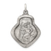 Lex & Lu Sterling Silver Antiqued Saint Christopher Medal LAL105329 - Lex & Lu