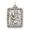 Lex & Lu Sterling Silver Antiqued Saint Christopher Medal LAL105347 - Lex & Lu