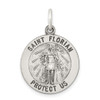 Lex & Lu Sterling Silver Antiqued Saint Florian Medal LAL105390 - Lex & Lu