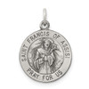 Lex & Lu Sterling Silver Antiqued Saint Francis of Assisi Medal LAL105394 - Lex & Lu