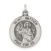 Lex & Lu Sterling Silver Antiqued Saint Matthew Medal LAL105407 - Lex & Lu