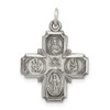 Lex & Lu Sterling Silver Antiqued 4-way Medal LAL105428 - Lex & Lu