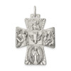 Lex & Lu Sterling Silver Antiqued 4-way Medal LAL105430 - Lex & Lu