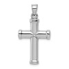 Lex & Lu Sterling Silver w/Rhodium Hollow Reversible Cross Pendant LAL105451 - Lex & Lu