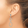 Lex & Lu Sterling Silver Polished Textured Circle & Oval Dangle Post Earrings - 3 - Lex & Lu