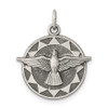 Lex & Lu Sterling Silver Antiqued Holy Spirit Medal LAL105471 - Lex & Lu