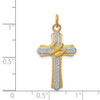 Lex & Lu Sterling Silver w/Rhodium & 18k G/P Dove (Satin) Cross Charm - 3 - Lex & Lu