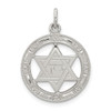 Lex & Lu Sterling Silver Star of David Disc Charm - Lex & Lu