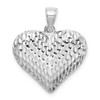 Lex & Lu Sterling Silver w/Rhodium D/C Puffed Heart Pendant LAL105508 - 3 - Lex & Lu