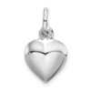 Lex & Lu Sterling Silver w/Rhodium Puffed Heart Charm LAL105512 - 3 - Lex & Lu