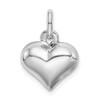 Lex & Lu Sterling Silver w/Rhodium Puffed Heart Charm LAL105515 - Lex & Lu