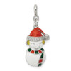 Lex & Lu Sterling Silver CZ & Enameled Snowman Charm - Lex & Lu