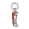 Lex & Lu Sterling Silver Rhodium-platedEnamel Lips Charm - 2 - Lex & Lu