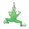 Lex & Lu Sterling Silver Rhodium-platedGreen Enamel Frog Charm LAL105630 - Lex & Lu