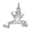 Lex & Lu Sterling Silver Rhodium-platedGreen Enamel Frog Charm LAL105630 - 3 - Lex & Lu