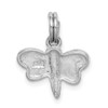 Lex & Lu Sterling Silver Rhodium-platedGlitter Enamel Dragonfly Charm - 3 - Lex & Lu