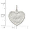 Lex & Lu Sterling Silver Satin Angel Heart Charm LAL105650 - 3 - Lex & Lu