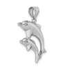 Lex & Lu Sterling Silver w/Rhodium Polished Dolphins Pendant - 5 - Lex & Lu