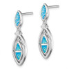 Lex & Lu Sterling Silver CZ Blue Inlay Created Opal Marquise Earrings - 2 - Lex & Lu