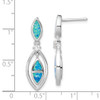 Lex & Lu Sterling Silver CZ Blue Inlay Created Opal Marquise Earrings - 4 - Lex & Lu