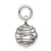 Lex & Lu Sterling Silver 3D Antiqued Baseball Charm - 2 - Lex & Lu