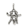 Lex & Lu Sterling Silver Antiqued Gemini Pendant - 4 - Lex & Lu