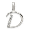 Lex & Lu Sterling Silver CZ Initial D Pendant LAL105887 - Lex & Lu