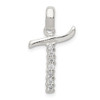 Lex & Lu Sterling Silver CZ Initial T Pendant LAL105902 - Lex & Lu