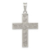 Lex & Lu Sterling Silver Polished & Textured Cross Pendant - Lex & Lu