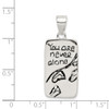 Lex & Lu Sterling Silver You Are Never Alone Antiqued Footprint Pendant - 3 - Lex & Lu