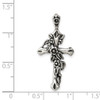 Lex & Lu Sterling Silver Antiqued Flowered Cross Pendant - 3 - Lex & Lu