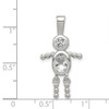 Lex & Lu Sterling Silver CZ & April Glass Boy Pendant - 3 - Lex & Lu