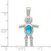 Lex & Lu Sterling Silver CZ & December Glass Boy Pendant - 3 - Lex & Lu