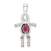 Lex & Lu Sterling Silver CZ & February Glass Boy Pendant - 4 - Lex & Lu