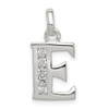 Lex & Lu Sterling Silver White CZ Initial E Pendant - Lex & Lu