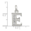 Lex & Lu Sterling Silver White CZ Initial E Pendant - 4 - Lex & Lu