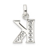 Lex & Lu Sterling Silver White CZ Initial K Pendant - 3 - Lex & Lu