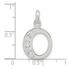 Lex & Lu Sterling Silver White CZ Initial O Pendant - 4 - Lex & Lu