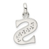 Lex & Lu Sterling Silver White CZ Initial S Pendant - 3 - Lex & Lu