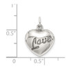 Lex & Lu Sterling Silver Love Puffed Heart Charm - 4 - Lex & Lu