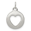 Lex & Lu Sterling Silver Polished Circle w/Heart Charm - Lex & Lu