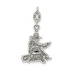 Lex & Lu Sterling Silver Antiqued Witch Slide Pendant - 4 - Lex & Lu