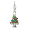 Lex & Lu Sterling Silver Enameled Christmas Tree Charm - Lex & Lu