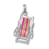 Lex & Lu Sterling Silver Rhodium-platedEnamel Beach Chair Charm - Lex & Lu