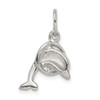 Lex & Lu Sterling Silver Dolphin Diving Through Hoop Charm - 4 - Lex & Lu