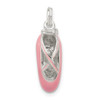 Lex & Lu Sterling Silver Polished Enamel Ballet Slipper Pendant - Lex & Lu