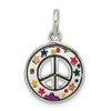 Lex & Lu Sterling Silver Enameled Peace Sign Charm - Lex & Lu