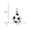 Lex & Lu Sterling Silver Black & White Enameled Soccer Ball Charm - 3 - Lex & Lu