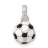 Lex & Lu Sterling Silver Black & White Enameled Soccer Ball Charm - 4 - Lex & Lu