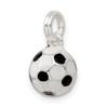 Lex & Lu Sterling Silver Black & White Enameled Soccer Ball Charm - 5 - Lex & Lu